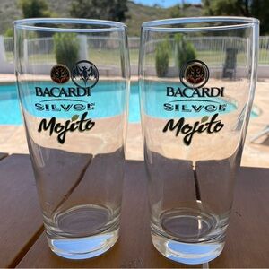 Bacardi Silver Mojito Glasses x2
